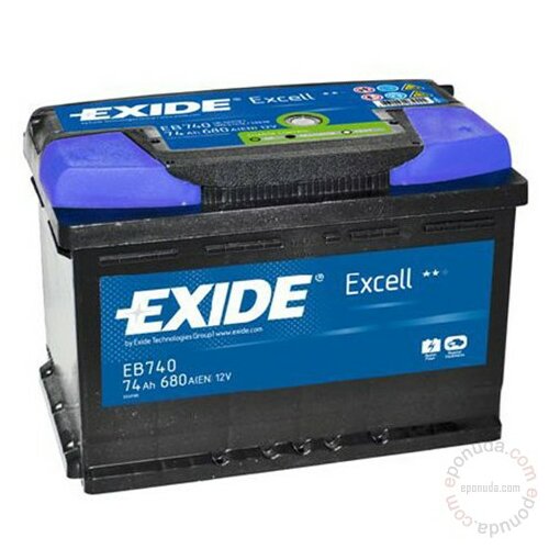 Exide Excell EB740 12V 74Ah akumulator Slike