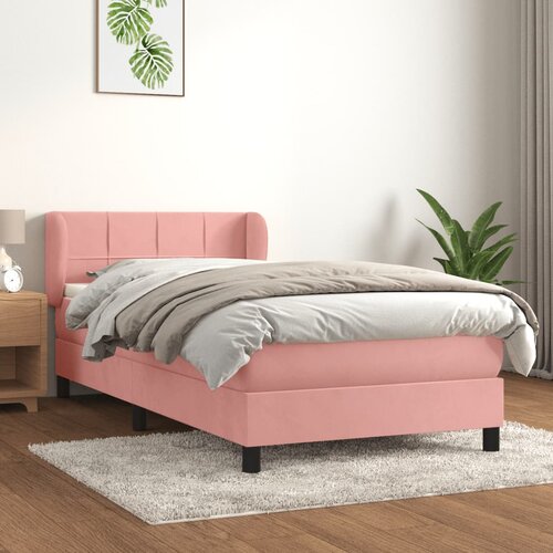The Living Store Box spring postelja z vzmetnico roza 80x200 cm žamet - Box Spring Postelja, (21490759) Slike
