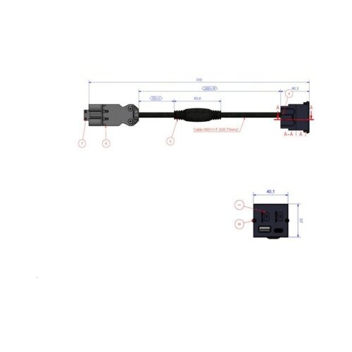 Boschmann USB ugradni modul USB A 18W /USB C 22W ,kabl GST18 0,2m Slike