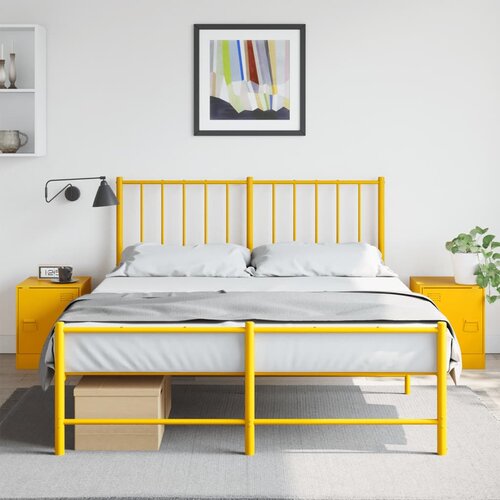 VidaXL Nočna omarica 2 kosa gorčično rumena 34,5x39x44 cm jeklo Slike