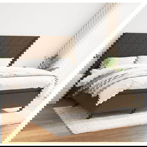 vidaXL Box spring postelja z vzmetnico temno rjav 140x190 cm Cene