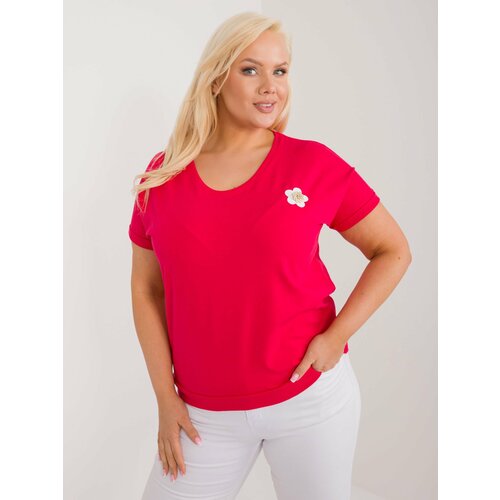 Fashion Hunters Red plus-size blouse with appliqué Slike