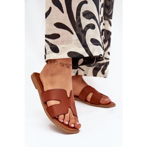 Boto Women&amp;#039;s Flat Sandals With Cutouts Camel Salyra Slike