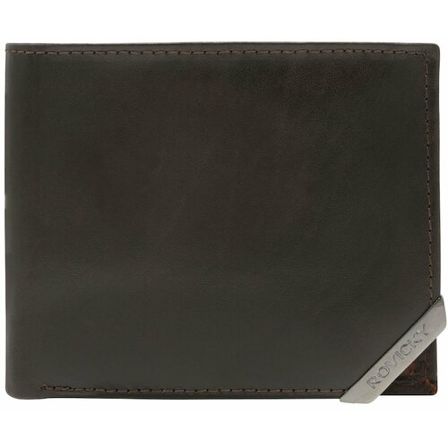 Fashion Hunters Dark brown and brown men's wallet with a silver accent Slike