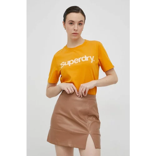 Superdry Pamučna majica boja: narančasta