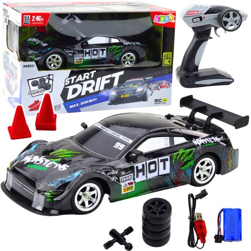  Avto na daljinsko upravljanje Start Drift s spremenljivimi kolesi 30km/h 1:16 - črn Slike