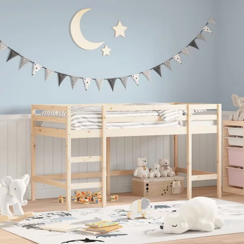 vidaXL Dječji krevet na kat s ljestvama 90 x 200 cm masivna borovina