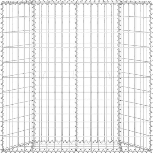 VidaXL trapezna gabionska gredica od pocinčanog čelika 100x20x100 cm Slike
