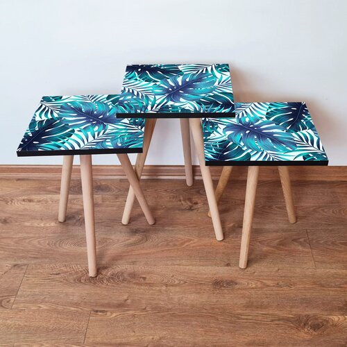 Hanah home Set 3 stočića 3Shp165 Navy Blue Cene