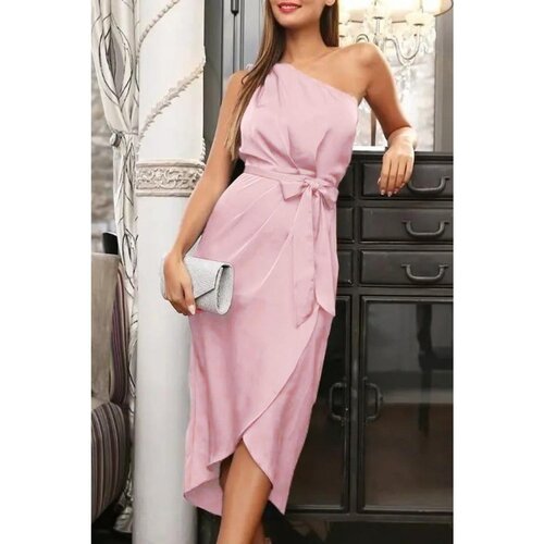 Fenzy Elegantna Midi Haljina Lavisa, Svijetlo Ružičasta Slike