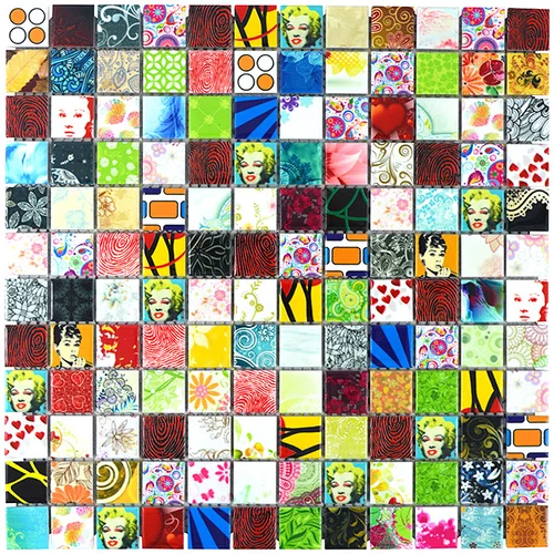 Star Mozaik ploščice Quadrat Mix CG STAR (30 x 30 cm, večbarvne, sijaj)
