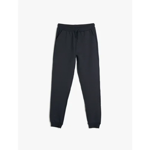 Koton Jogger Sweatpants Pocket Tie Waist Textured Cotton