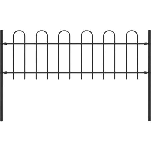  Vrtna ograda s ukrasnim lukovima čelična 1,7 m crna