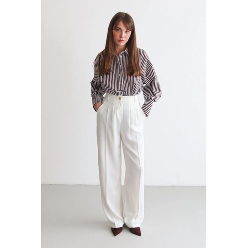 TRENDYOLMILLA ženske pantalone Twoaw26Pl00161, bela/bela Slike