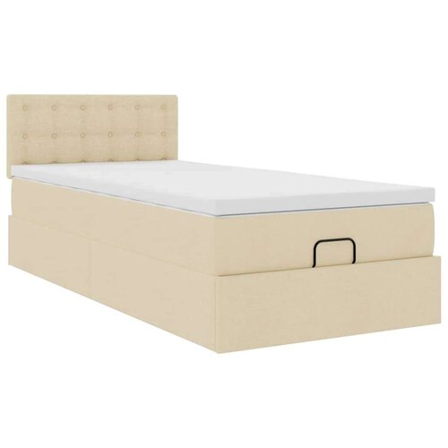 VidaXL otomanski okvir kreveta s madraca krem 80x200cm od tkanine Slike