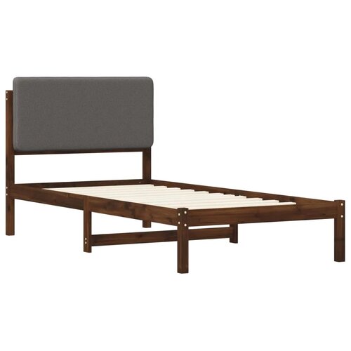  Krevetni okvir s tapiciranim uzglavljem - Tamnosmeđa i svjetlosiva 80 x 200 cm Slike