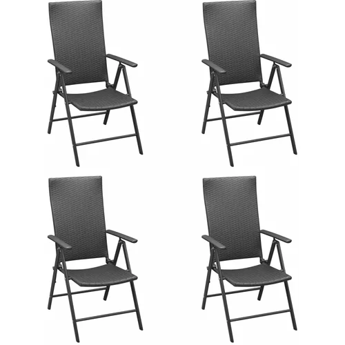vidaXL Vrtne stolice 4 kom od poliratana crne