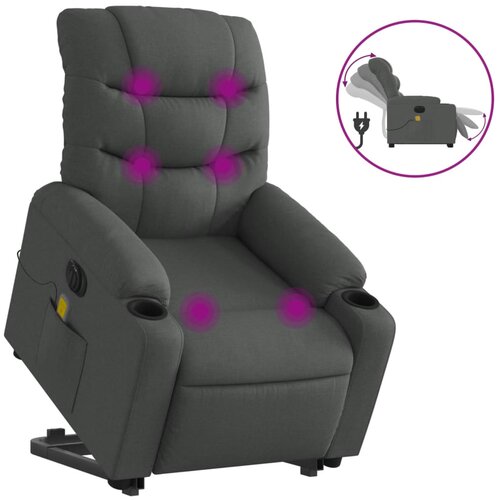 Maison Chic Električni masažni naslanjač - Relax naslanjač s funkcijo vstajanja temno siv, (22061568) Cene