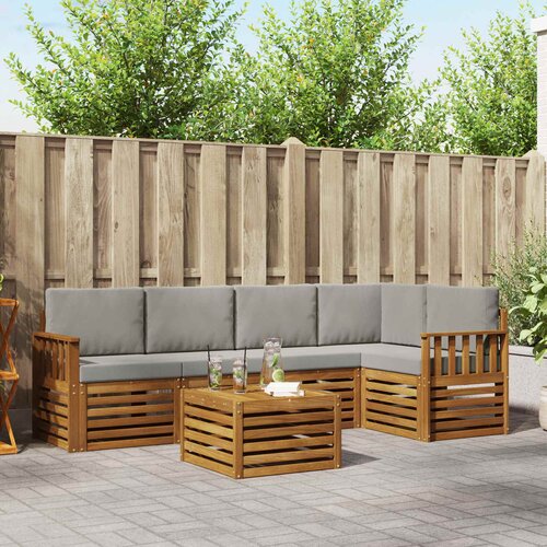  Set vanjskih sofa 6 kom. Prirodna i svijetlo siva Poliester Cene