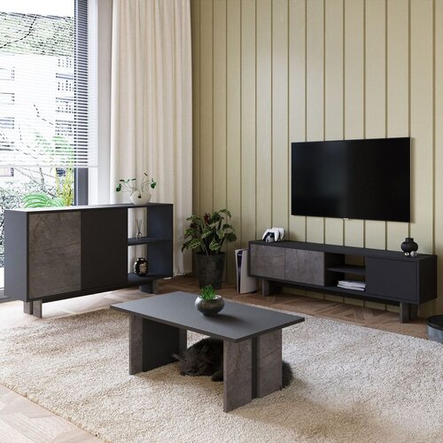 Hanah home set name&amp;scaron;taja za dnevnu sobu Ravello, mermer Gordion / antracit Slike