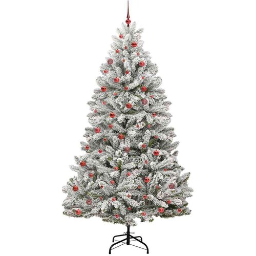 VidaXL Umjetno božićno drvce Zelena i bijela 270 cm PVC i metal Slike