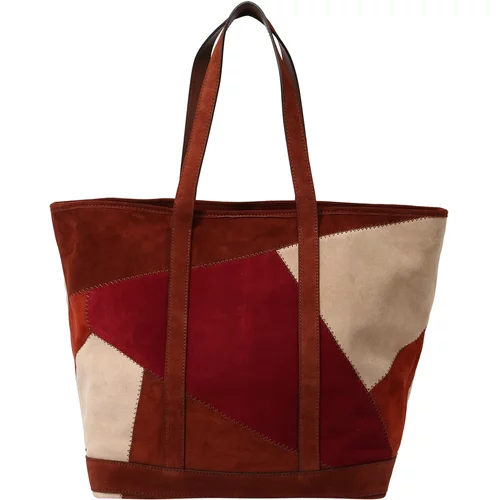 Vanessa Bruno Nakupovalna torba nude / rjasto rjava / rjasto rdeča / rubin rdeča
