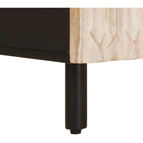  Noćni ormar s ladicama Bijelo 50 x 33 x 60 cm Čvrsto drvo manga Slike