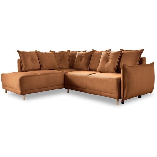 Miuform Ciglasta sklopiva kutna garnitura od samta (s lijevim kutom) Lazy Lukka &amp;ndash; Slike