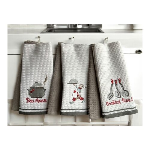  Set 6 kuhinjskih krpa Wafle Grey ( VLK000109- Grey ) Cene