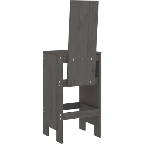 VidaXL barski stolci 2 kom sivi 40 x 42 x 120 cm od masivne borovine Slike