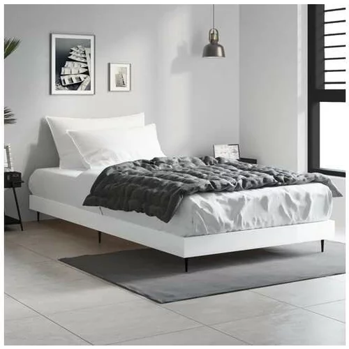 vidaXL Okvir za krevet visoki sjaj bijeli 90x190 cm konstruirano drvo