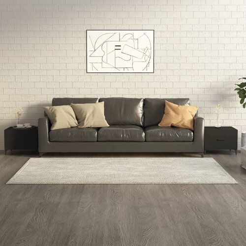 The Living Store Klubske mizice s kovinskimi nogami 2 kosa črne 50x50x40 cm - Klubska Mizica, (21421423) Slike