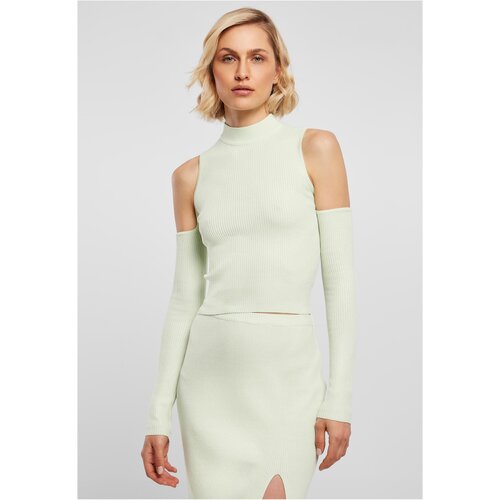 Urban Classics Ladies Rib Knit Cut Out Sleeve Longsleeve lightmint Slike