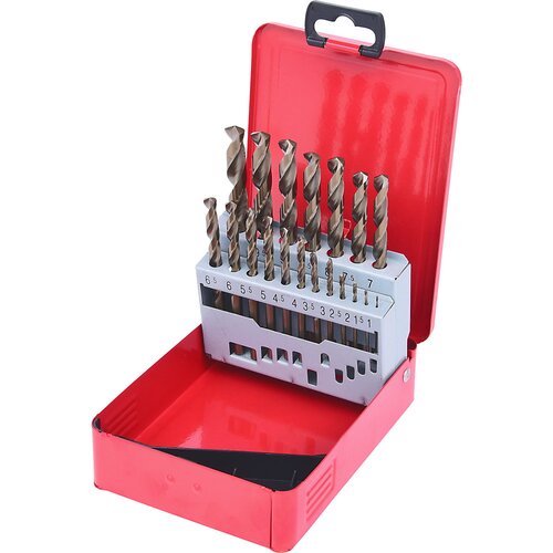 Ks Tools Komplet spiralnih svedrov HSS-G Co 5, trdna kaseta iz jeklene pločevine, 19 kosov, 1 - 10 mm Slike