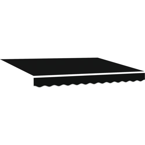 VidaXL Ručno uvlačiva tenda s LED crna 350x250 cm, Zamjenska tkanina za tendu za okvir 3.5x2.5 m crna Slike