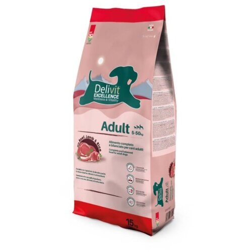 Pet360 Delivit Suva hrana za odrasle pse, Junetina i jagnjetina, 15 kg Cene