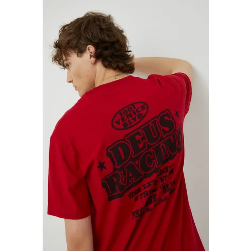 Deus Ex Machina Pamučna majica boja: crvena, s tiskom