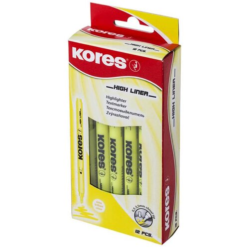 Kores Označevalnik teksta rumen 12 KOS, (20387812) Cene