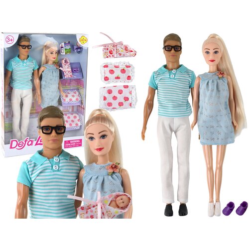  Lutke za igru Kevin i Lucy sa malom bebom - tirkizni Slike