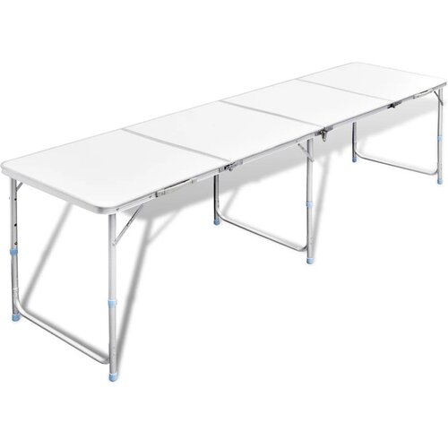  Zložljiva aluminijasta miza za kamp. z nastavljivo višino 240 x 60 cm Cene