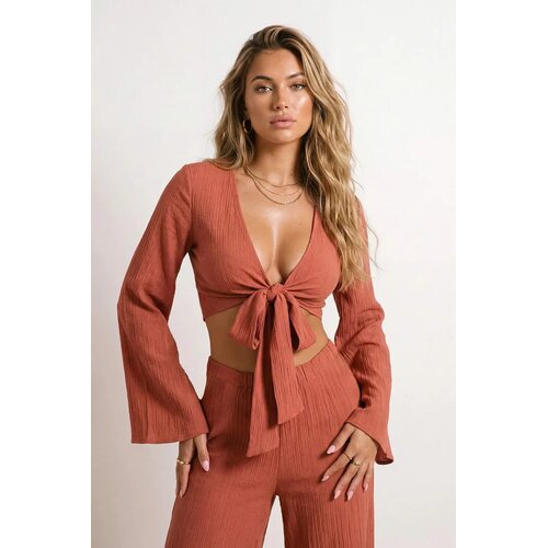 Trendyol ženska bluza Tbess24Bz00010, narandžasta Slike