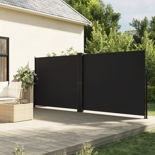 vidaXL Uvlačiva bočna tenda crna 180 x 600 cm