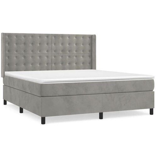 Maison Chic Box spring postelja - Vzmetna postelja z vzmetnico svetlo siva 160x200 cm žamet SL15806, (21895984) Cene