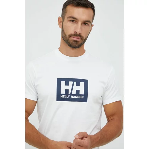 Helly Hansen Bombažna kratka majica bela barva