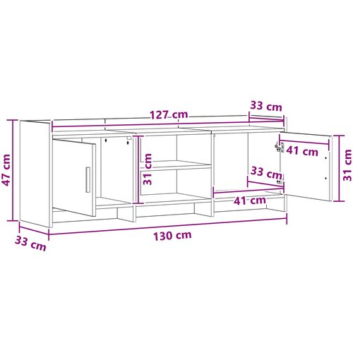  ormar 130 x 33 x 47 cm Siva Sonoma Konstruirano drvo Slike