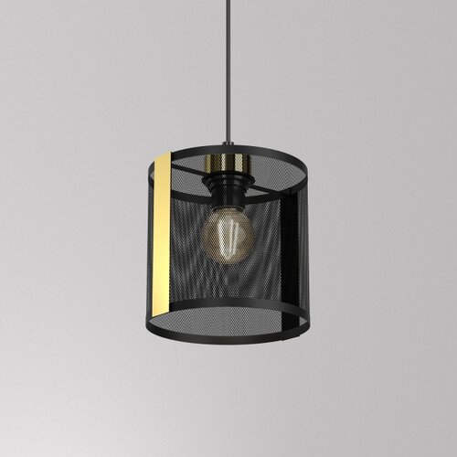  Luster na kablu KAGA 1xE27/60W/230V crna/zlatna Slike