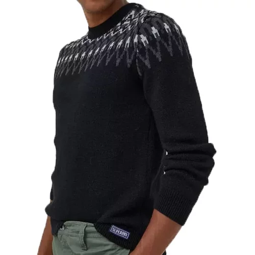 Superdry Pulover s dodatkom vune za muškarce, boja: crna,