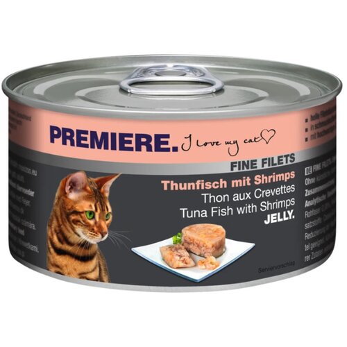 Premiere Cat Adult Fine fillets tuna in &amp;scaron;kampi 100 g konzerva Slike