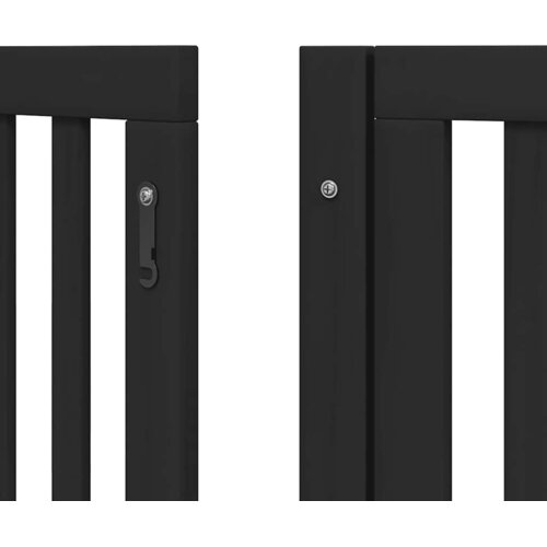  Vrata za pse s vrata&amp;scaron;cima 9 panela sklopiva 450 cm drvo topole Crna 50 x 60 x 2 cm Slike