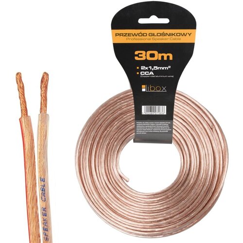 LIBOX Kabel głośnikowy 2x1,50mm LB0008-30 audio cable 30 m Transparent Slike